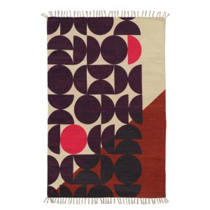 Tapis coton Lucas motif Cercles style Bahaus